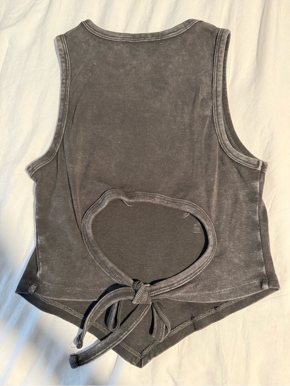 Altar’d State Charcoal Open Back Tie Crop Tank Top M - Picture 3 of 3